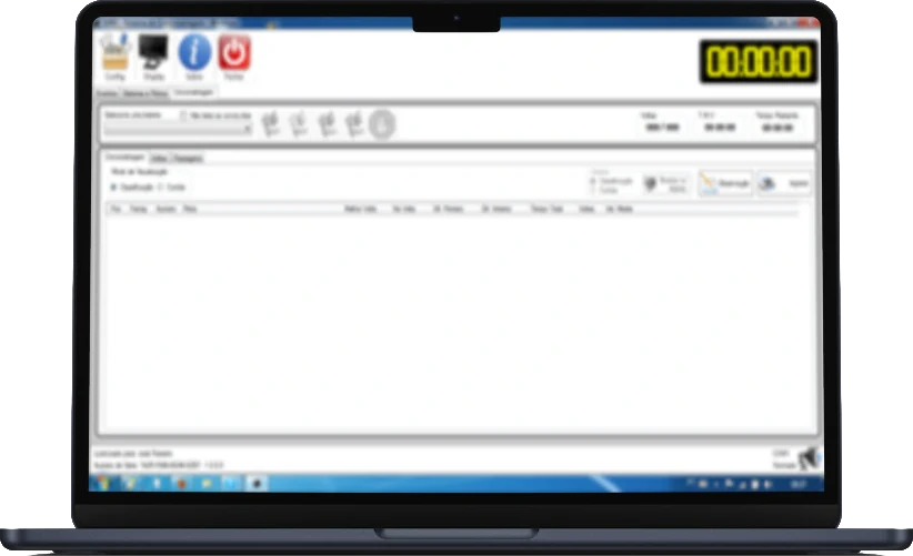 Imagem de um computador executando o software de gerenciamento da Cronolink